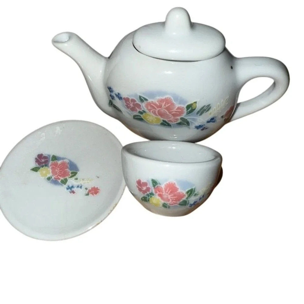 Vintage Floral Miniature Tea‎ Set Porcelain